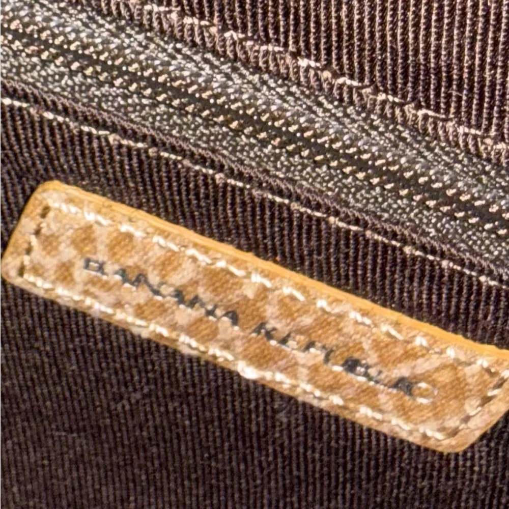 Banana Republic Textured Tan Foldover Clutch Silver Tassel